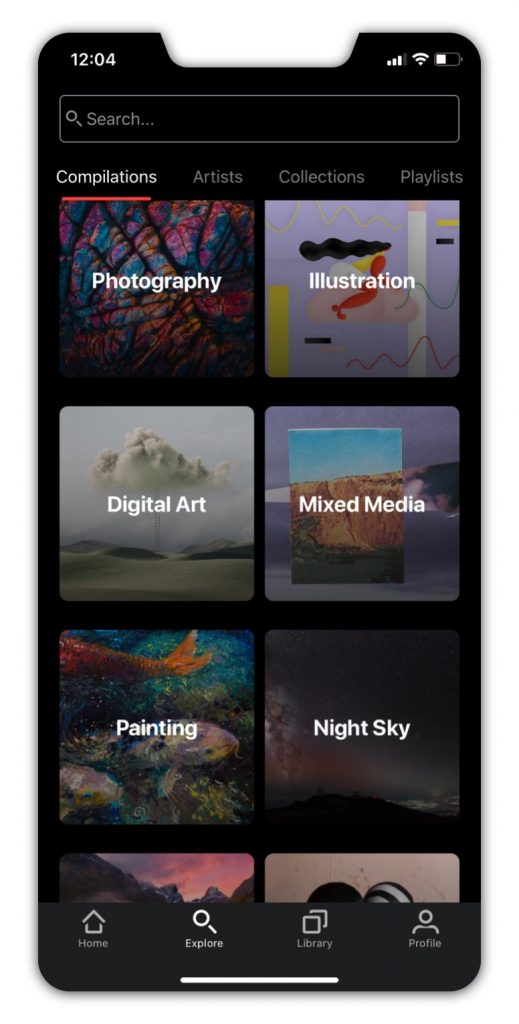 Explore art categories