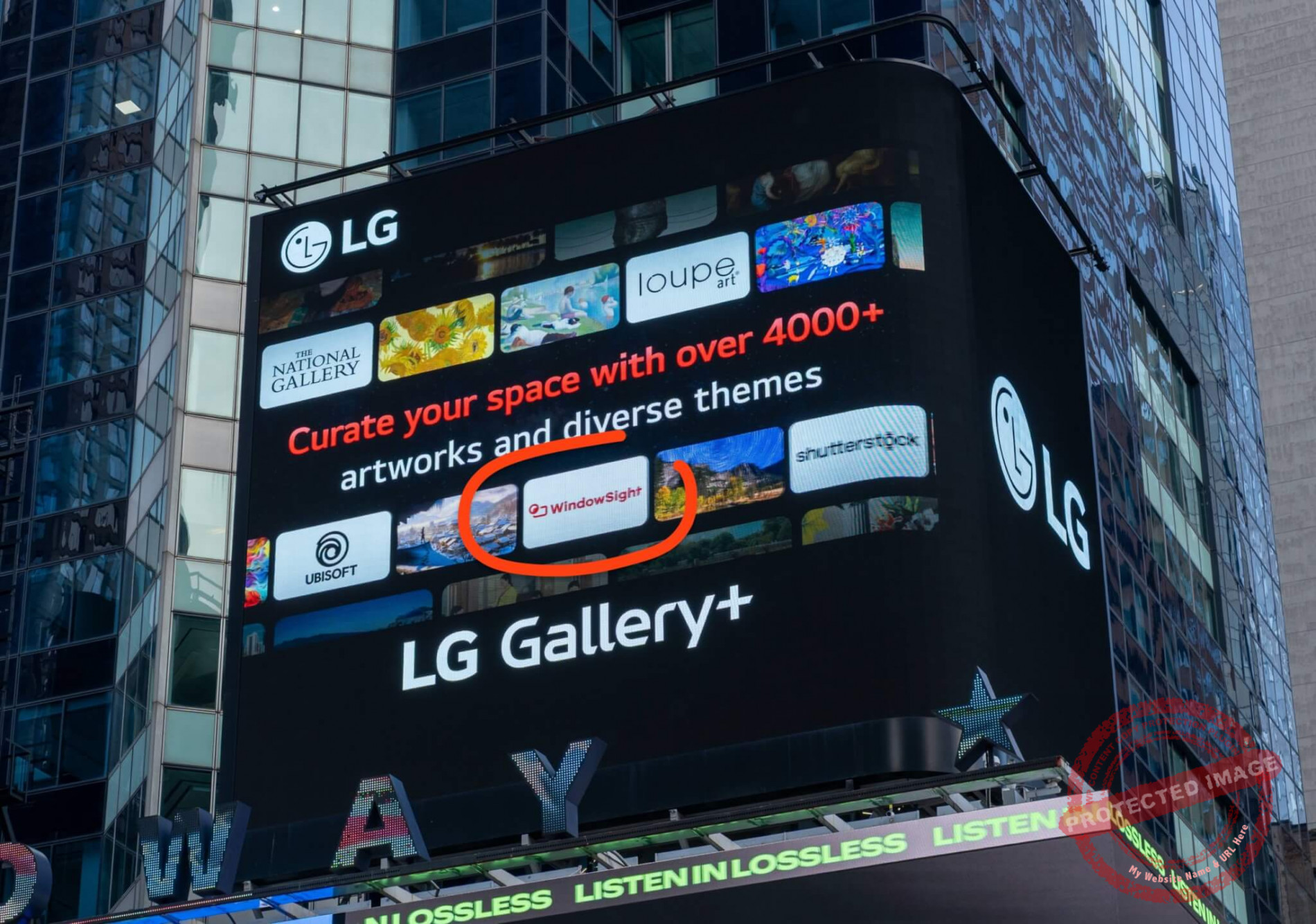 WindowSight with LG Gallery+ at Times Square.