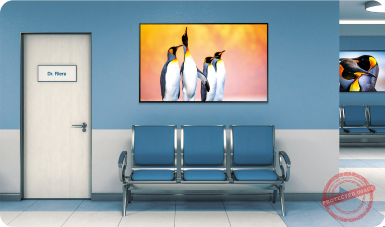 Why_at_Healthcare_mobile Peaceful waiting area streaming digital art on a Smart TV's from WindowSight Platform
